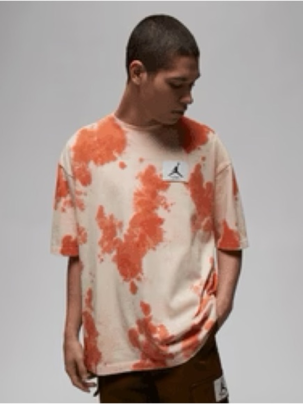 NWT Jordan Tie-Dye Short Sleeve Tee in Orange and Cream size L